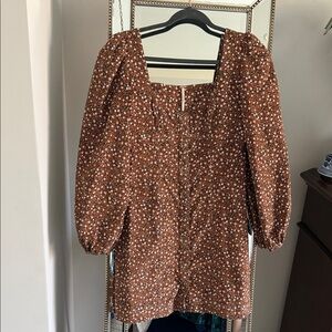 Floral Brown Women's Dress